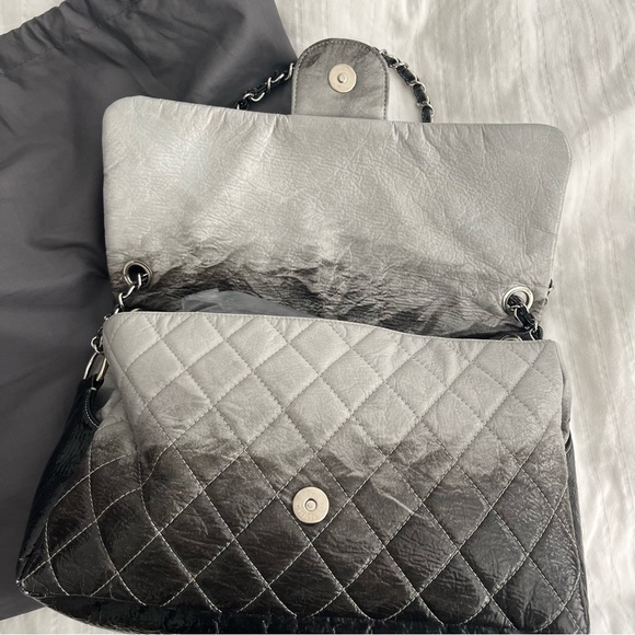 Chanel Vinyl Quilted Jumbo Melrose Degrade Flap Bag - Picture 9 of 16